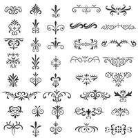 ornamental regla líneas en diferente diseño, decorativo divisores, remolino elementos, vector gráfico elementos para diseño vector elementos