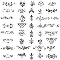 ornamental regla líneas en diferente diseño, decorativo divisores, remolino elementos, vector gráfico elementos para diseño vector elementos