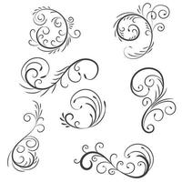 ornamental regla líneas en diferente diseño, decorativo divisores, remolino elementos, vector gráfico elementos para diseño vector elementos