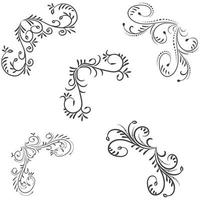 Ornamental Rule Lines in Different Design, Decorative dividers, Swirl elements, Vector graphic elements for design vector elements