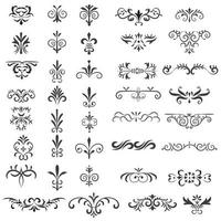 ornamental regla líneas en diferente diseño, decorativo divisores, remolino elementos, vector gráfico elementos para diseño vector elementos