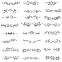 Ornamental Rule Lines in Different Design, Decorative dividers, Swirl elements, Vector graphic elements for design vector elements