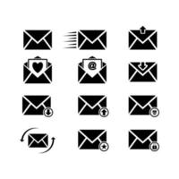 Set of mail icon. Black mail symbol for website design, mobile application, and other. Vector illustration