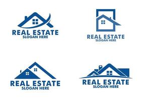 conjunto de real inmuebles logo, plano vector logo diseño modelo elemento para construcción arquitectura edificio y real inmuebles logo