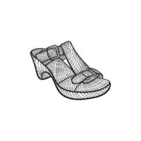 tacones zapatillas mujer lujo ilustración diseño vector