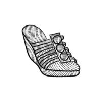 Woman slippers beauty line art creative design vector