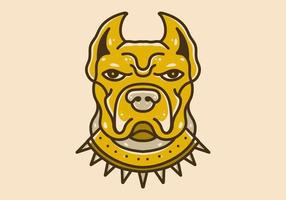 Illustration design of a pit bull dog head