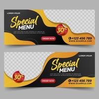 Food and Restaurant banner design template vector