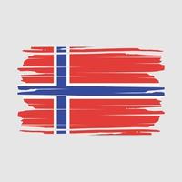 vector de pincel de bandera de noruega