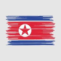 North Korea Flag Brush vector