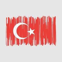 Ilustración de vector de cepillo de bandera de Turquía