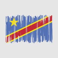 ilustración de vector de cepillo de bandera de república congo