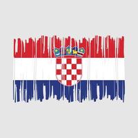 Ilustración de vector de pincel de bandera de croacia