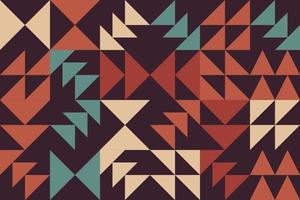 Abstract black, beige, and turquoise arrows mosaic seamless pattern in retro style. vector