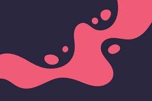 Abstract pink splash on black background. Dynamic, smooth wavy shapes decorative illustration. vector