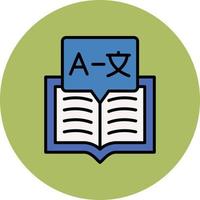 idioma libro vector icono