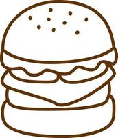 Hamburger line icon. Fast food. Linear outline symbol. vector