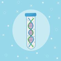 February 28 - Rare Disease Day. DNA of rare diseases in a test tube.Vector flat illustration. vector