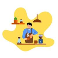 barista. coffee maker. coffee shop. delicious coffee vector