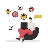 Human Interaction on social media illustration concept vector