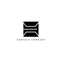 Simple square vector logo with line decoration. Logo for technology, business, company, brand, and product.