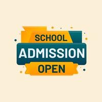 colorful school admission open banner sticker label for social media post template vector