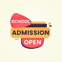 colorful school admission open banner sticker label for social media post template vector