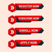 enroll register apply subscribe and order now button design vector