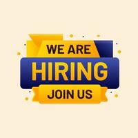 colorful we are hiring join us announcement banner vector