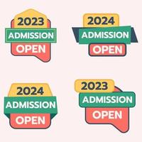 2024 admission open banner set vector for social media post template