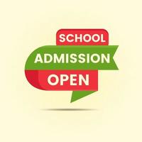 colorful school admission open banner sticker label for social media post template vector