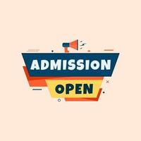 admission open education social media post  web banner with loudspeaker vector