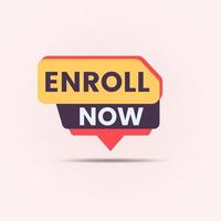 enroll now button vector