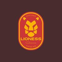 savanna head beast lioness angry isolated badge vintage logo design vector icon illustration