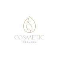 beauty care skin hair face women drop water minimalist line logo design icon vector illustration