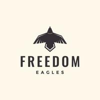 freedom flying launch bird eagle carnivore modern simple polygon logo design vector icon