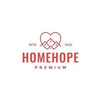 home real estate property roof love dream house minimalist logo design vector icon