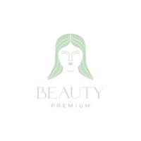 beautiful village women feminist long hair smile minimalist logo design icon vector illustration