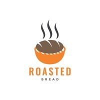 iron roaster beef bread camp holidays minimal colorful logo design vector