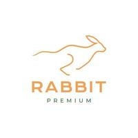 jumping animal cattle rabbit rare minimal line modern logo design icon vector illustration