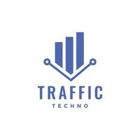 empresa tráfico crecimiento tecnología negocio gráfico minimalista logo diseño vector icono ilustración