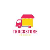 truck car store market shop modern colorful minimalist logo design vector icon illustration