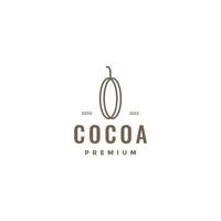 Fruta cacao chocolate sencillo minimalista línea hipster logo diseño vector