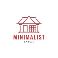 home culture wood minimal japanese village simple minimal logo design vector