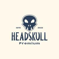 skull cranium brainpan vintage simple hipster logo design vector