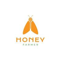 insect bee flying wings honey mixer modern logo design vector icon illustration