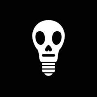 scare ideas bulb lamp lighting skull cranium logo design icon vector illustration