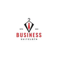 man business suit red tie formal simple modern logo design vector icon illustration