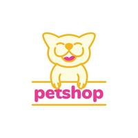 animal mascotas perro canino perrito sonrisa contento vistoso mascota tienda moderno logo diseño vector