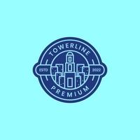 ciudad edificio torres moderno líneas circulo Insignia pegatina logo diseño vector icono ilustración